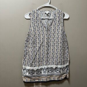 J‎ Jill Love Linen Floral Elephant tank size XS with Pockets